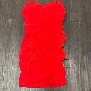 Elegant Red Ruffled Dress size small
